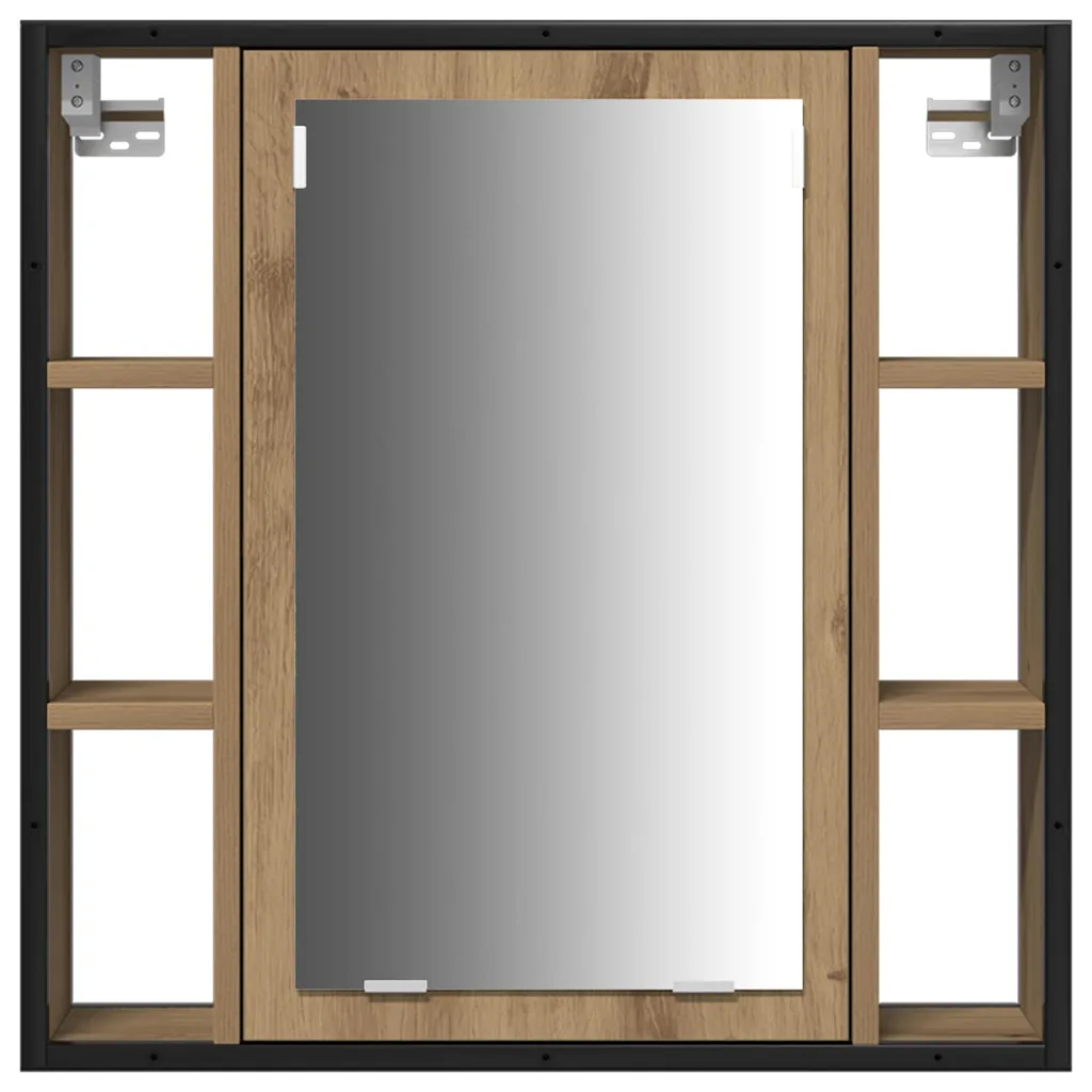 3-osaline seinale kinnitatav vannitoakappide komplekt peeglikapiga, pruun tehispuit, suur kapp 80 x 30 x 60 cm