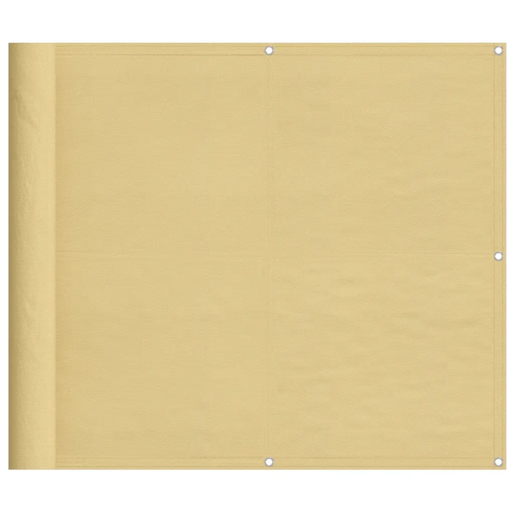 Vettpidav liivakarva rõdusirm privaatsuseks, 90 x 600 cm, PU-kattega polüester oxford