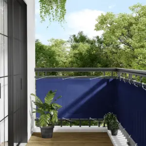 Vettpidav rõdusirm privaatsuseks, sinine, 75 x 700 cm, PU-kattega polüester oxford
