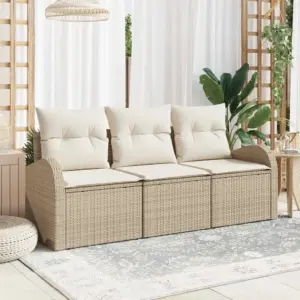 3-kohaline modulaarne aiadiivanikomplekt, beež polürotang