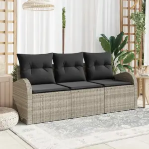 3-osaline modulaarne aiadiivanikomplekt patjadega, helehall polürotang