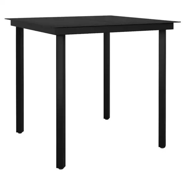 3-osaline must polürotangist aiamööbli komplekt padjaga, laud 80 x 80 x 74 cm - 5