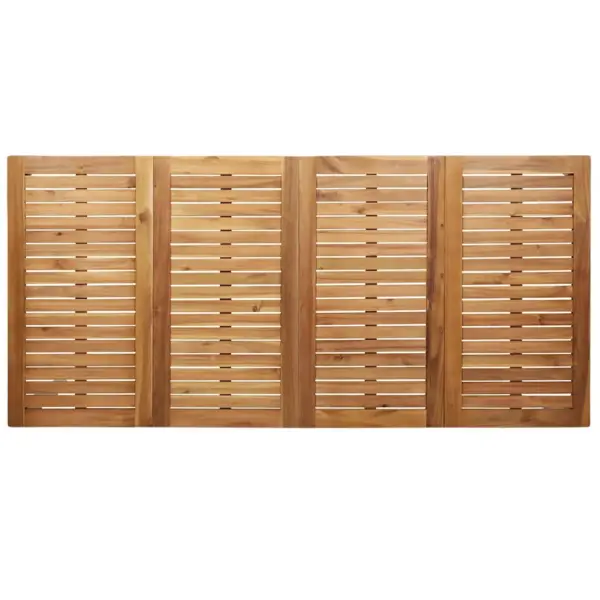 7-osaline aiamööbli komplekt, puidust laud ja roostevaba terasraamiga toolid, pruun, laud 200 x 90 cm - 8