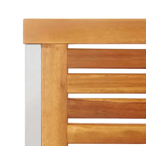 7-osaline aiamööbli komplekt, akaatsiapuidust laud ja toolid, roostevaba terasraam, laud 180 x 90 cm - 10