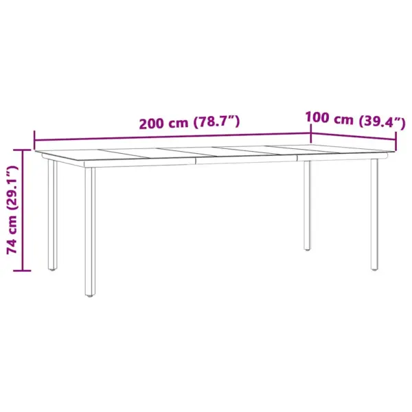 7-osaline aiamööbli komplekt patjadega, hall polürotang, laud 200 x 100 cm, 6 tooli - 13