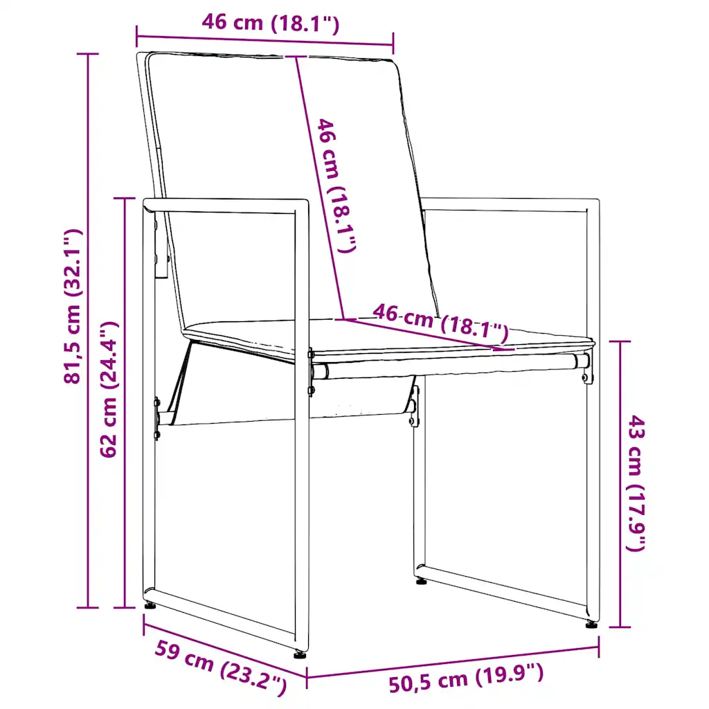 7-osaline aiamööbli komplekt söögilaua ja patjadega, must teras, laud 165 x 107 cm