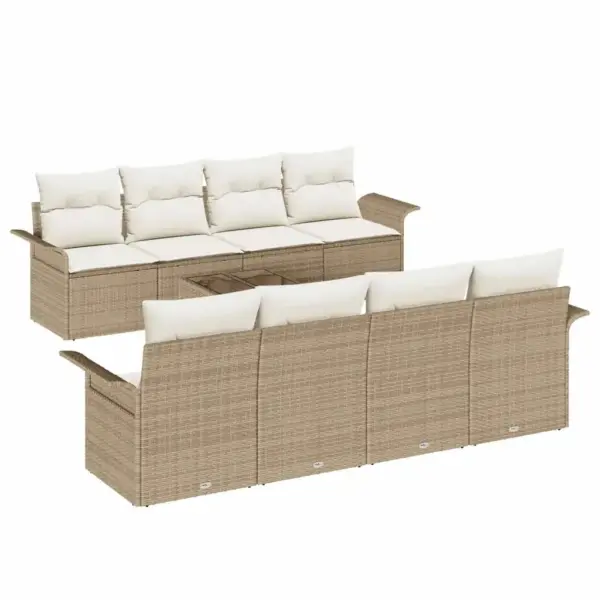 9-osaline modulaarne aiadiivanikomplekt, beež polürotang - 2
