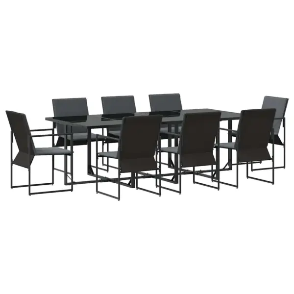 9-osaline aiamööbli komplekt, must teras, laud 220 x 107 cm, 8 tooli - 2
