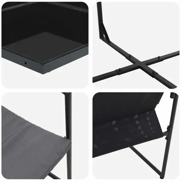 9-osaline aiamööbli komplekt, must teras, laud 220 x 107 cm, 8 tooli - 7