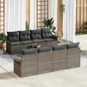 9-osaline hall modulaarne aiamööbli diivanikomplekt, polürotang