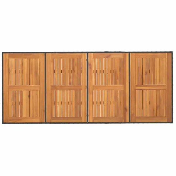 9-osaline aiamööbli komplekt patjadega, must polürotang, laud 190 x 80 cm - 8
