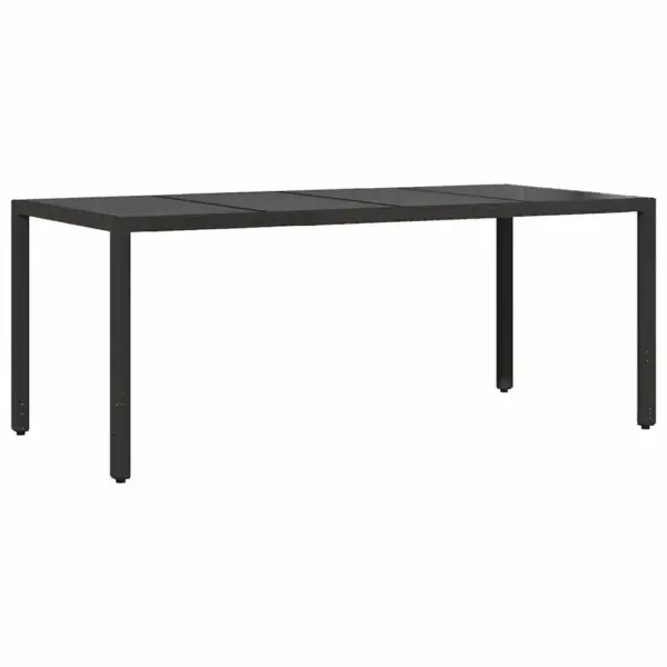 9-osaline mustast polürotangist aiamööbli komplekt, laud 190 x 90 cm, 8 istekohta - 5