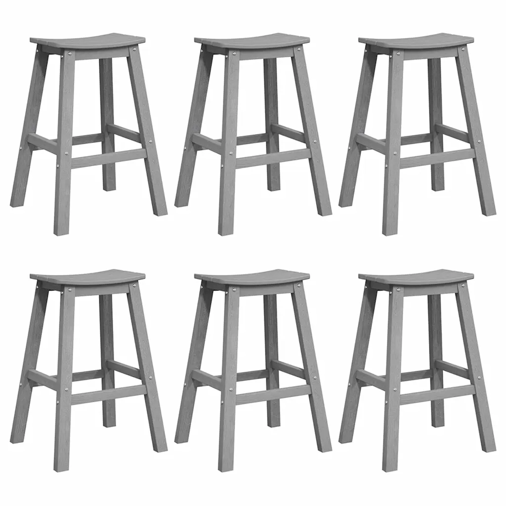 Aia baarikomplekt baarilaua ja 6 taburettiga, helehall HDPE