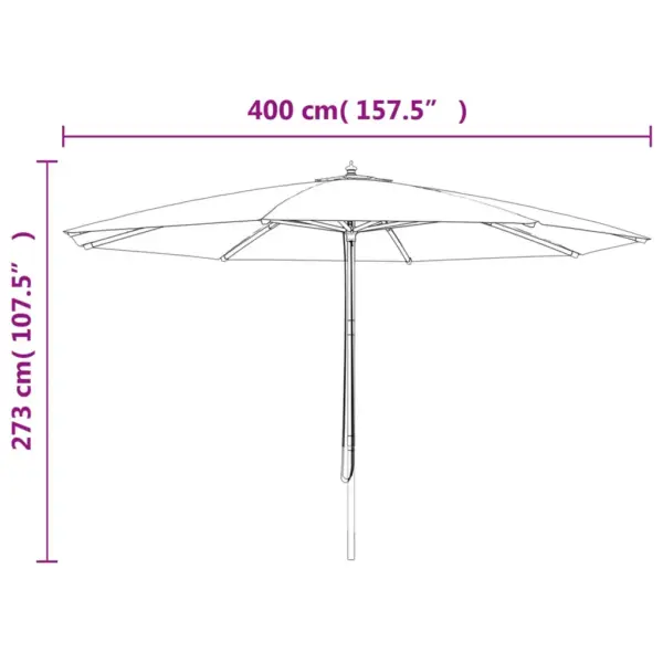 Aia päikesevari puidust postiga, liivakarva, 400 x 273 cm - 8