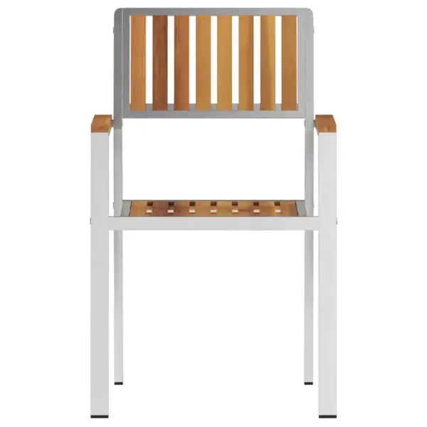 Aiatoolide komplekt 6 tk, akaatsiapuit ja roostevaba teras, 56 x 54,5 x 87 cm - 5