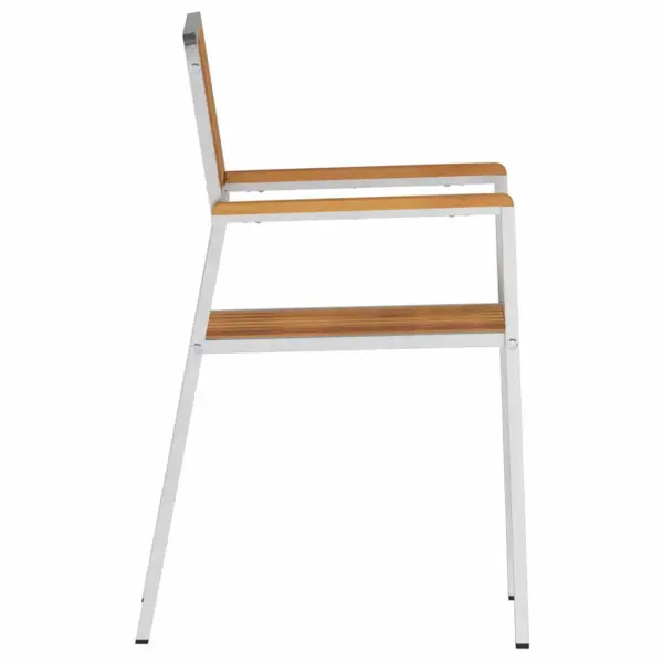 Aiatoolide komplekt 6 tk, akaatsiapuit ja roostevaba teras, 56 x 54,5 x 87 cm - 6