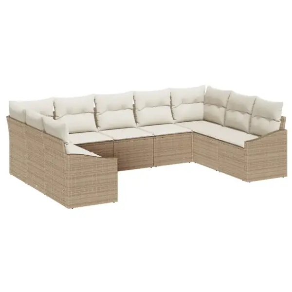9-osaline modulaarne aiadiivanikomplekt patjadega, beež polürotang, 289 x 178,5 x 85 cm - 2