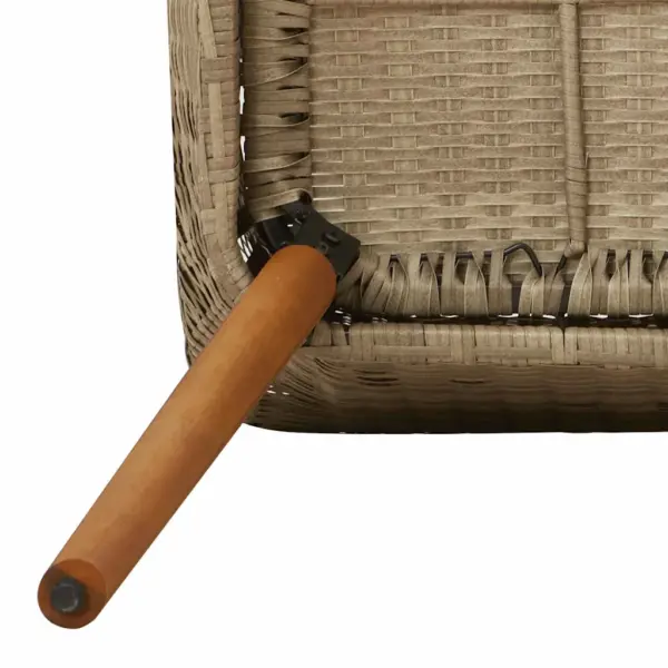 9-osaline aiamööbli komplekt lauaga ja patjadega, beež polürotang, laud 200 x 100 cm - 9