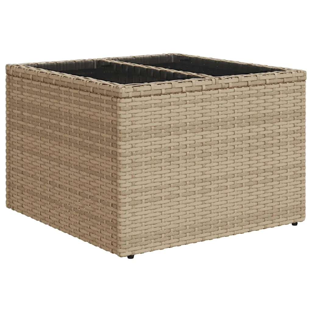 Modulaarne aiamööbli diivanikomplekt patjadega, 6 osa, beež polürotang, 4 istekohta laua ja tumbaga