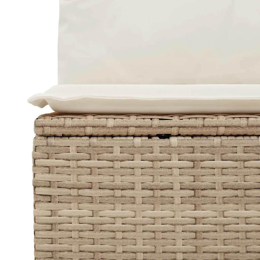 Aiamööbli diivanikomplekt, 6-osaline, beež polürotang, modulaarne