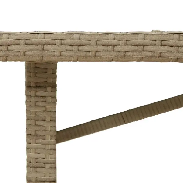 9-osaline beež polürotangist aiamööbli komplekt istmepatjadega, laud 190 x 80 cm - 12