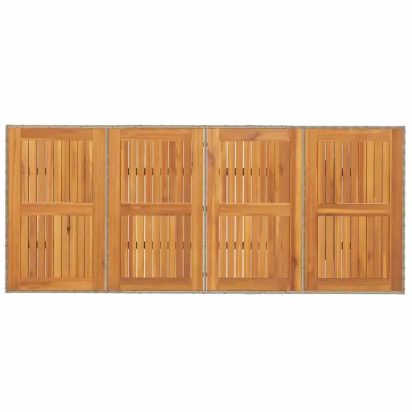 9-osaline beež polürotangist aiamööbli komplekt patjadega, laud 190 x 80 cm - 8