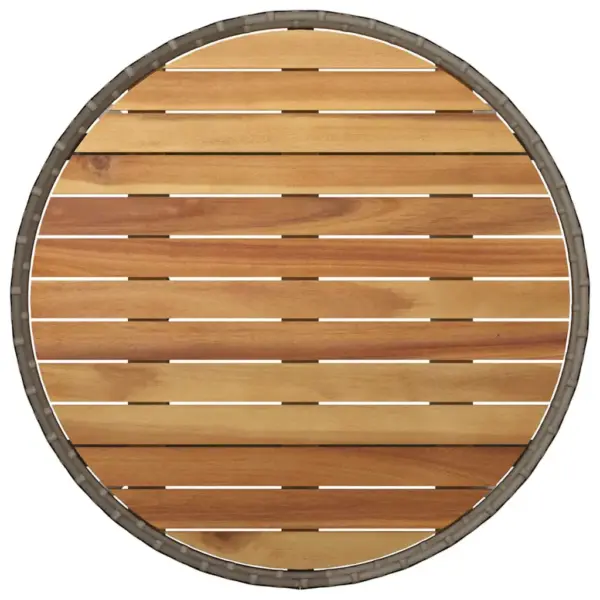 Aiamööbli komplekt, 5-osaline hall polürotang, laud 60 x 80 x 75 cm - 8