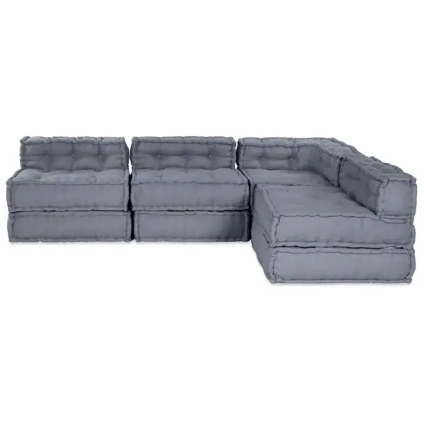 Modulaarne nurgadiivan 4-osaline, hall kangas, 210 x 140 x 56 cm - 8