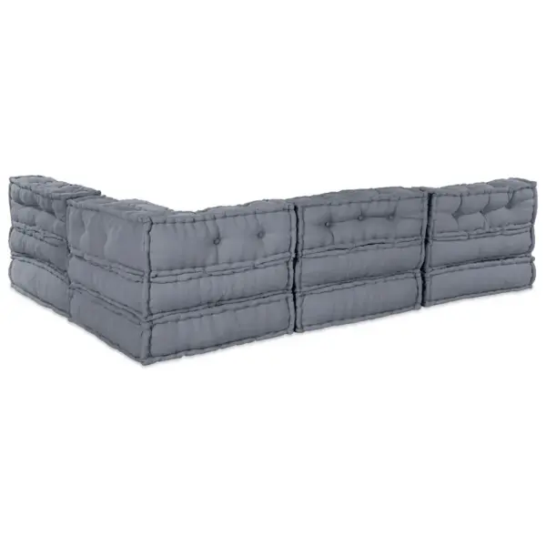 Modulaarne nurgadiivan 4-osaline, hall kangas, 210 x 140 x 56 cm - 9