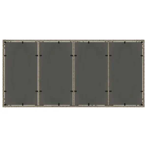 Hall polürotangist aiamööbli komplekt, 9-osaline, laud 190 x 90 cm, 8 istekohta - 8