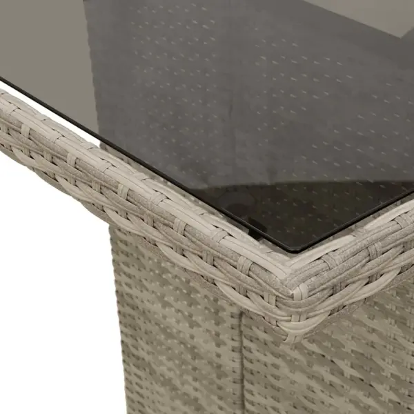 6-kohaline 7-osaline aiamööbli komplekt helehalli polürotangiga, klaasplaadiga laud 190 x 80 cm - 11