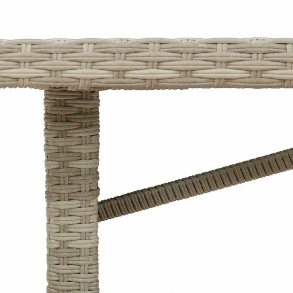 6-kohaline 7-osaline aiamööbli komplekt helehalli polürotangiga, klaasplaadiga laud 190 x 80 cm - 12
