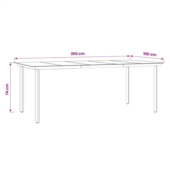9-osaline aiamööbli komplekt patjadega, helehall polürotang, laud 200 x 100 cm - 13