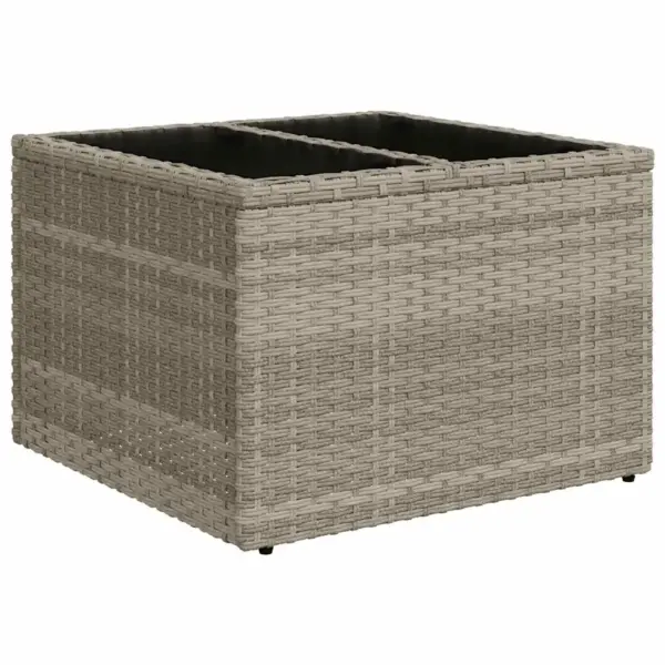 Modulaarne aia diivanikomplekt, helehall polürotang, 6 istekohta, laud 55 x 55 cm - 7