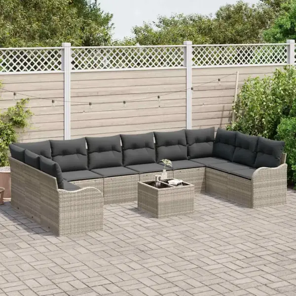 Helehall modulaarne polürotangist aiamööbli komplekt patjadega, laud 55 x 55 x 37 cm - 3