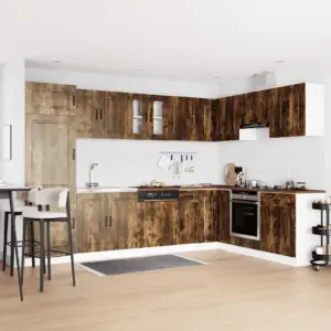 Pruun tehispuidust köögikapp Kalmar, 2 tk, 80 x 46 x 81,5 cm