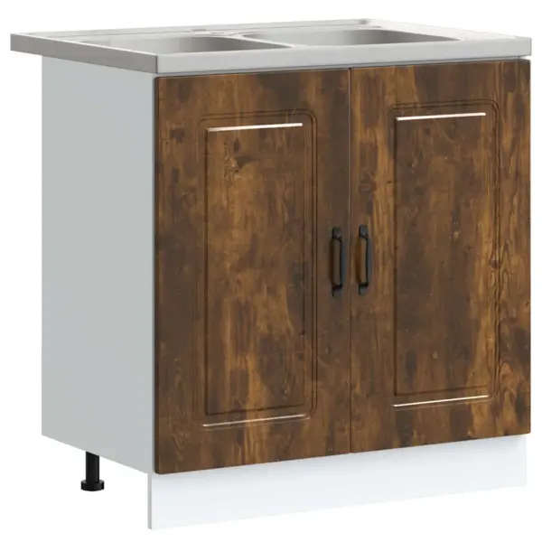 Pruun tehispuidust köögikapp Kalmar, 2 tk, 80 x 46 x 81,5 cm - 2
