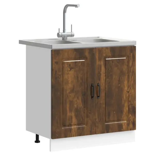 Pruun tehispuidust köögikapp Kalmar, 2 tk, 80 x 46 x 81,5 cm - 3