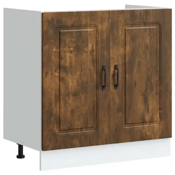 Pruun tehispuidust köögikapp Kalmar, 2 tk, 80 x 46 x 81,5 cm - 4