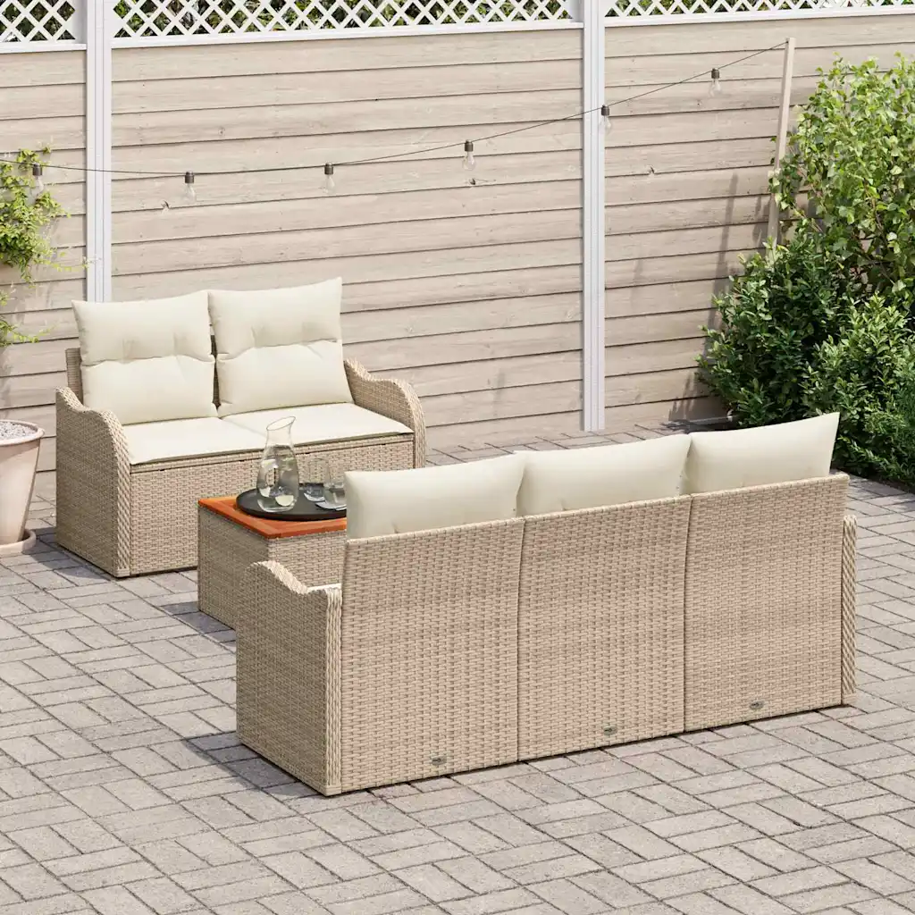Modulaarne aiadiivanikomplekt panipaigaga, 6-osaline, beež polürotang