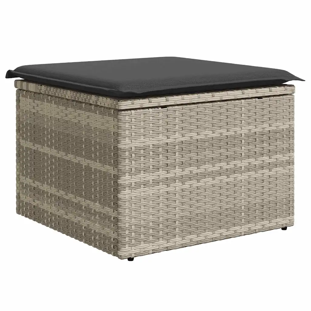Modulaarne aiadiivanikomplekt, 6-osaline, helehall polürotang, 5 istekohta, 232 x 122 x 85 cm
