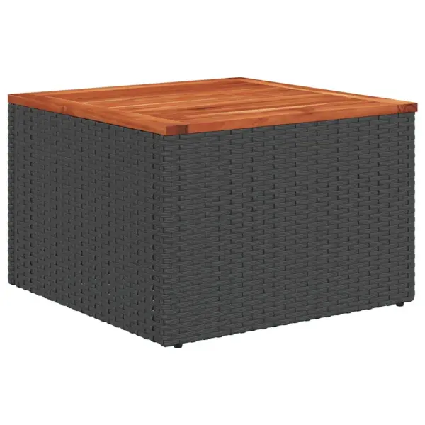9-osaline modulaarne aiamööbli diivanikomplekt patjadega, must polürotang - 7