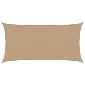 Ristkülikukujuline päikesepuri, 160 g/m², pruunikashall HDPE, 2,5 x 5 m