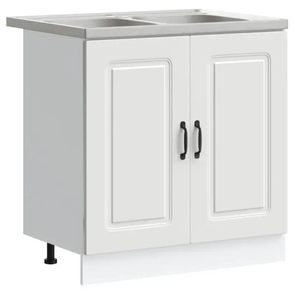 Valge köögikapp Kalmar, 2 uksega, tehispuit, 80 x 46 x 81,5 cm - 2