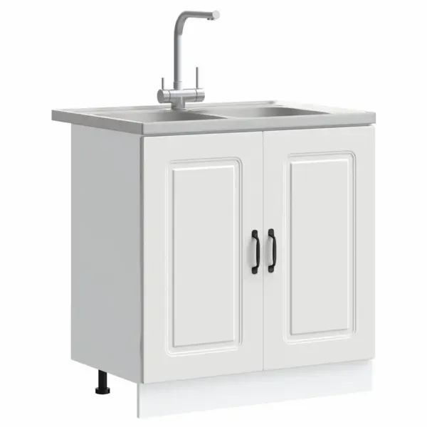 Valge köögikapp Kalmar, 2 uksega, tehispuit, 80 x 46 x 81,5 cm - 3