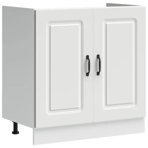 Valge köögikapp Kalmar, 2 uksega, tehispuit, 80 x 46 x 81,5 cm - 4